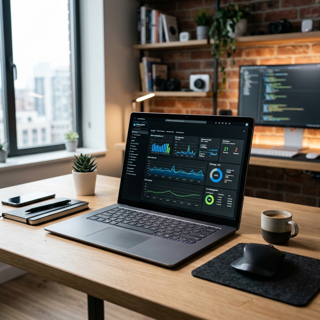 Azure scalability setup displayed on a laptop screen